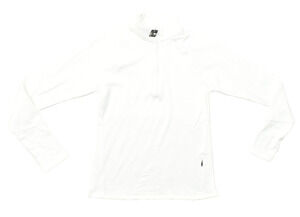 DSG Women's Run Grid 1/4 Zip Pullover Mock Neck Top White Size S Polyester NEW